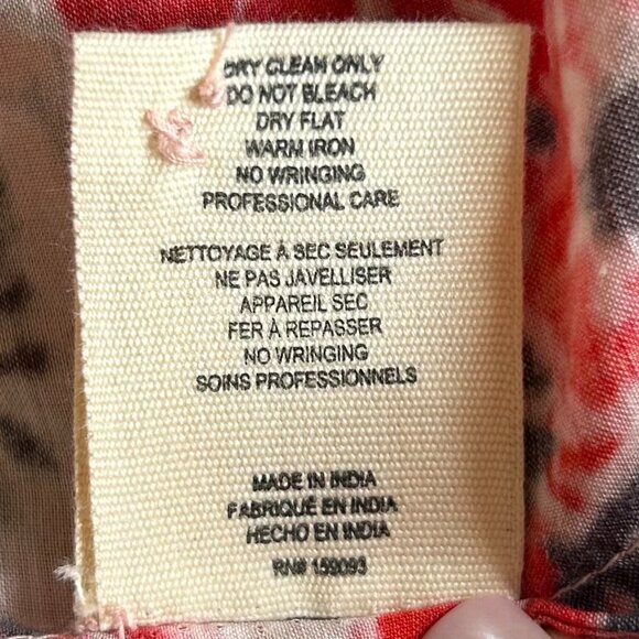 Chufy La Dolce Vita Silk Blend Red Floral Balloon Sleeve Blouse M Designer - Picture 10 of 10